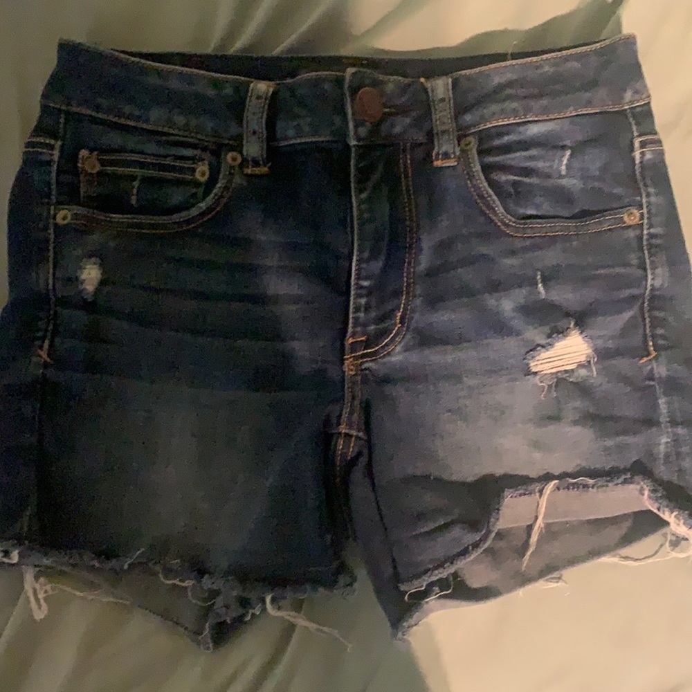denim american eagle shorts